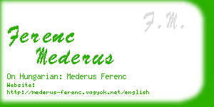 ferenc mederus business card